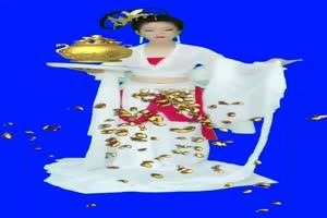 美女观音菩萨神仙特效招财进宝绿幕素材巧影手机特效图片