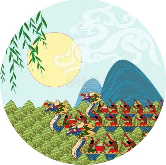 端午节赛龙舟矢量原创免抠素材下载