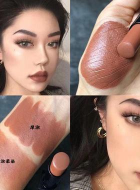 冷门暗黑系轻欧美巧克力棕妆吃土色哑光口红棕色咖色摩卡色复古色