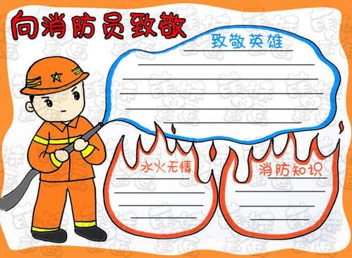歌颂消防战士手抄报消防手抄报
