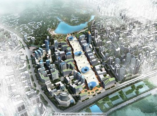 长沙尖山规划3d效果展示房产地产效果图素材下载房产效果图模板