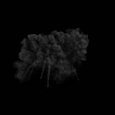 空中爆炸火焰球火团烈火黑屏抠像特效视频素材03
