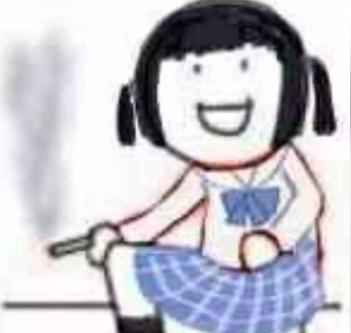 抖音最火沙雕情侣头像表情包图片，女孩抽烟.jpg