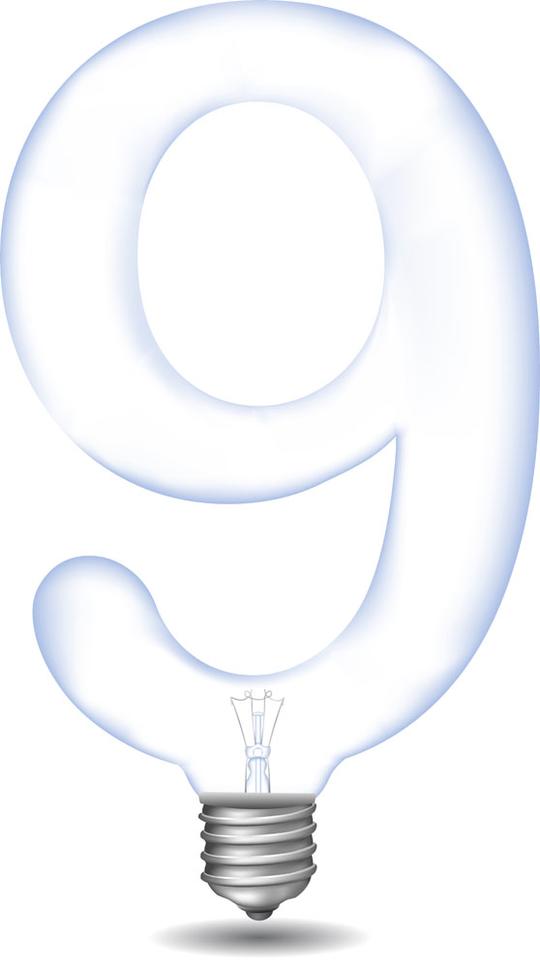 时尚创意数字灯泡9