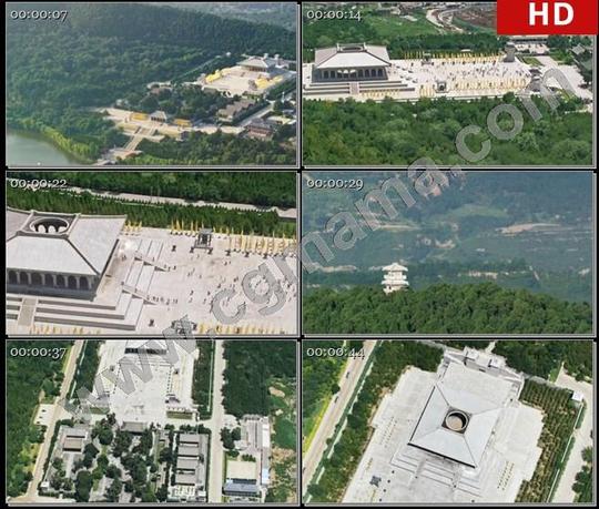 yt61805航拍黄帝陵陵墓轩辕殿古建筑古文明高清实拍视频素材