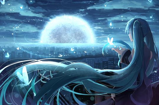 初音未来夜晚唯美图