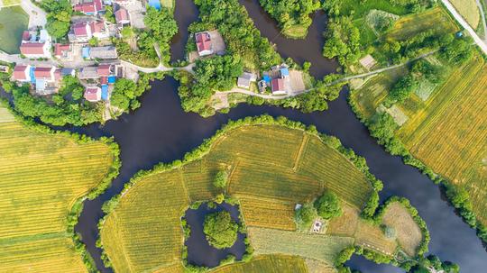 航拍田园风光_图片大全—全景创意图库（quanjing.com）中国领先的正版图片视频素材网站