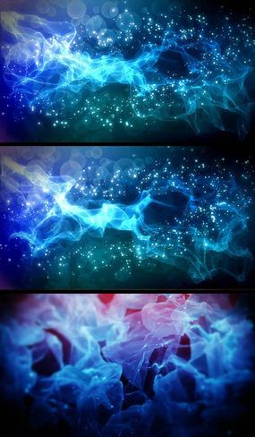 3d全息梦幻荧光树粒子视频