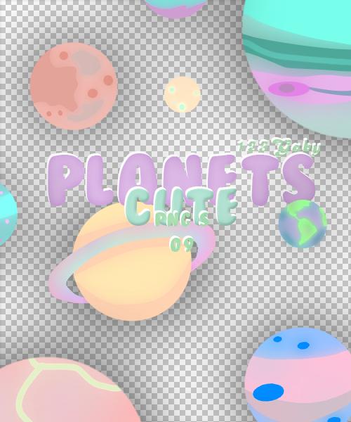 漂亮七彩卡通星球图案ps笔刷素材(png图片格式素材)