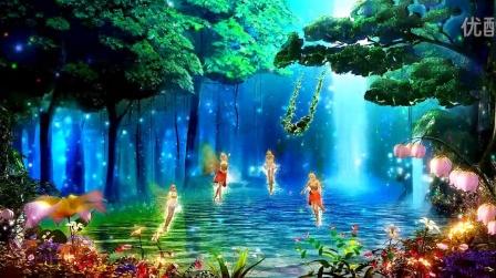 1631梦幻森林仙境精灵高端婚礼全息纱幕投影视频背景素材