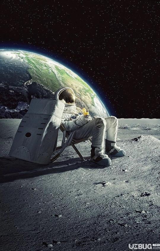 抖音五一假期在月球上喝啤酒高清手机壁纸分享