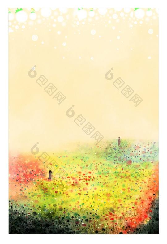 文艺风暖色调手绘水彩背景
