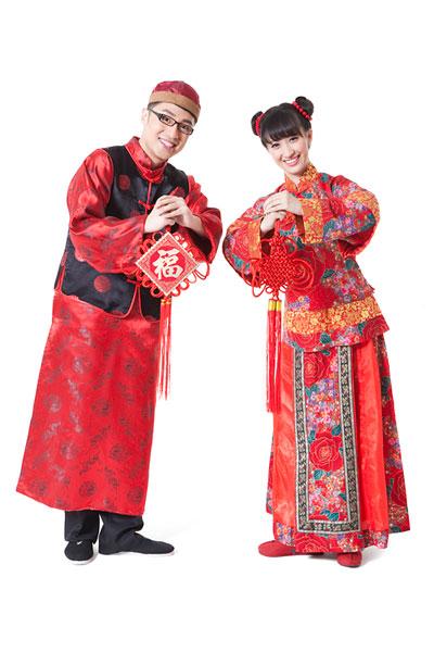 唐装男女拱手拜年_图片大全—全景创意图库（quanjing.com）中国领先的正版图片视频素材网站