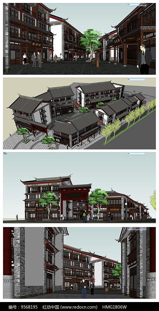 原创设计稿3d模型库建筑云南的一条仿古街请您分享:素材描述:红