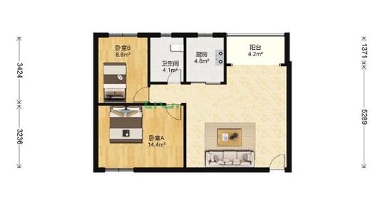 广州黄埔开发区西创业路，温馨两房出租，仅租2500，方便小孩读书!出租房源真实图片