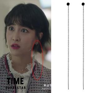 新款韩剧我的id是江南美人雅凛姜美莱同款耳线925纯银防过敏耳环