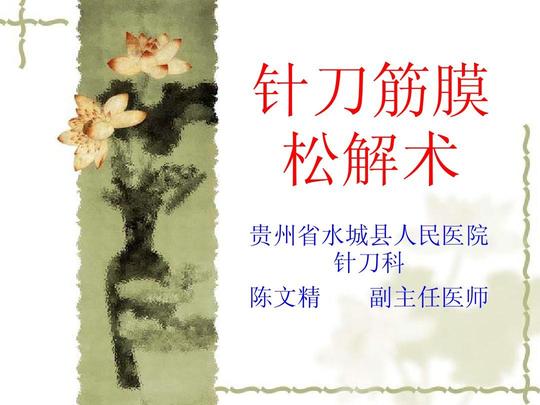 陈文精针刀筋膜松解术ppt