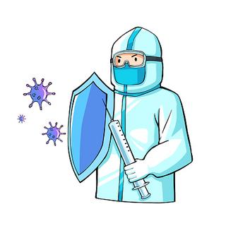 手绘卡通抗议医护人员原创素材疫情疫情防控抗击疫情疫情防控温馨提示