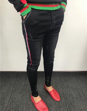 佐名仕社会小伙裤子冬季新款男士修身小脚裤潮快手红人同款男休闲牛仔
