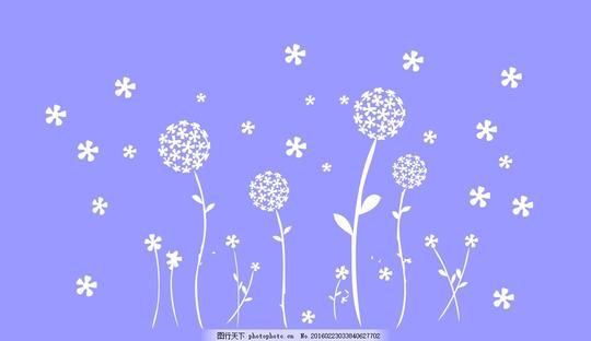 碎花花朵球形花五叶草硅澡泥图片素材