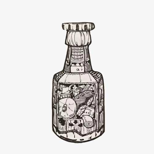 瓶子素描画素材图片