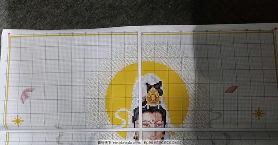 滴水观音图纸脸部特写唐唐十字绣生活素材摄影