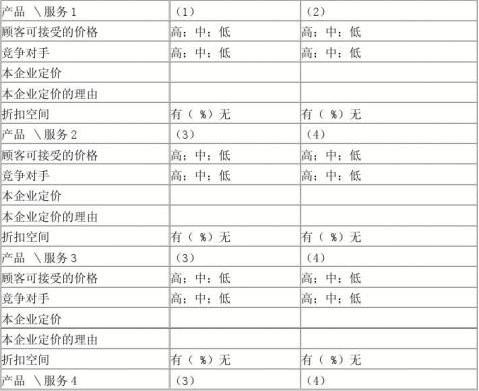 创业计划书模板11