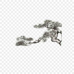 迎客松水墨画
