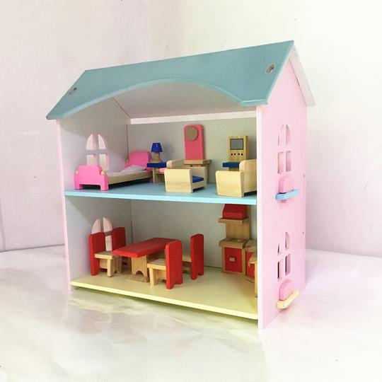 儿童过家家玩具女孩迷你房子套装小家具仿真客厅厨房木制娃娃屋