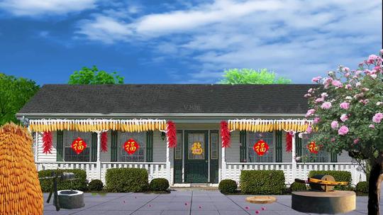 小品,戏剧农村,农家院背景素材_1920x1080_高清视频