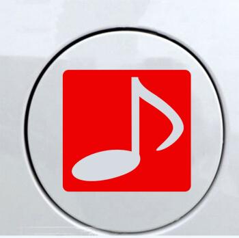 抖音车贴2018贴纸创意抖友logo段子diy汽车改装尾标个性定制夜光音符