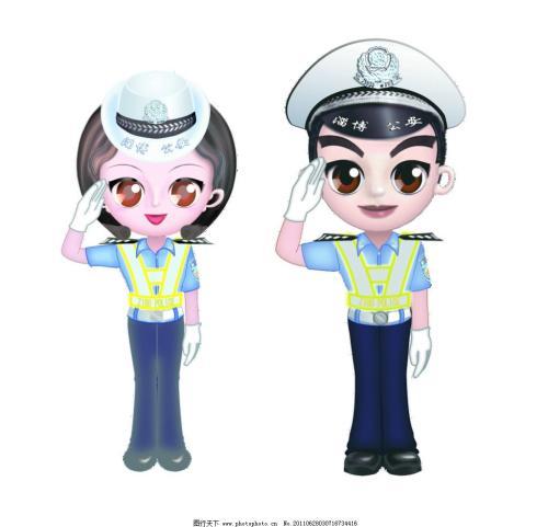 可爱警察卡通头像-www.qqzhi.com