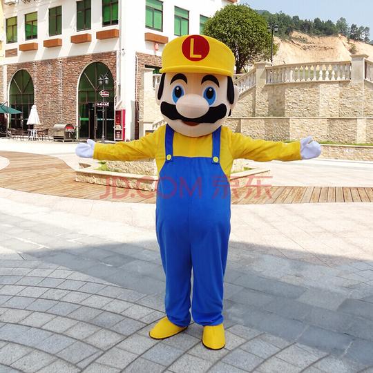 鹿妃玛丽发传单的卡通人偶服装行走人穿抖音红马里奥玩偶黄色马里奥165-175
