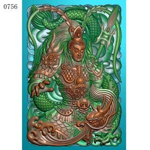 牙雕46牌吕布龙0756玉雕刻图北京精雕jdp灰度图bmp挂件素材浮雕图