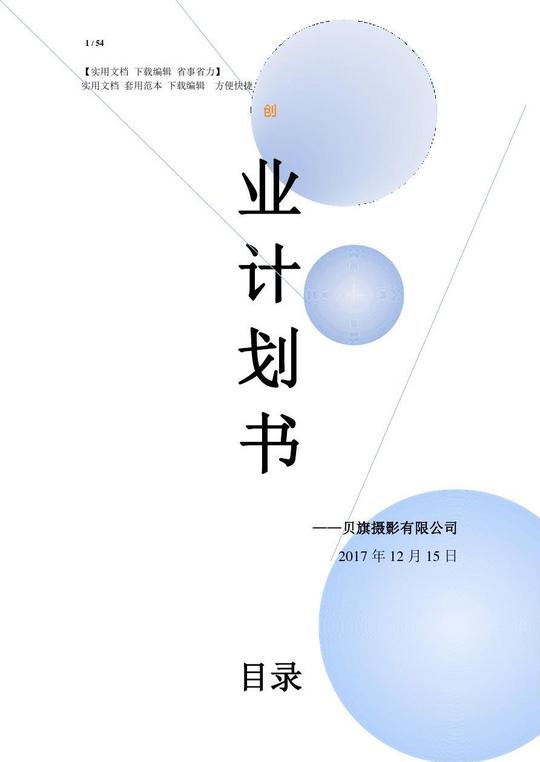 关于赛思摄影有限公司创业计划书_word文档在线阅读与