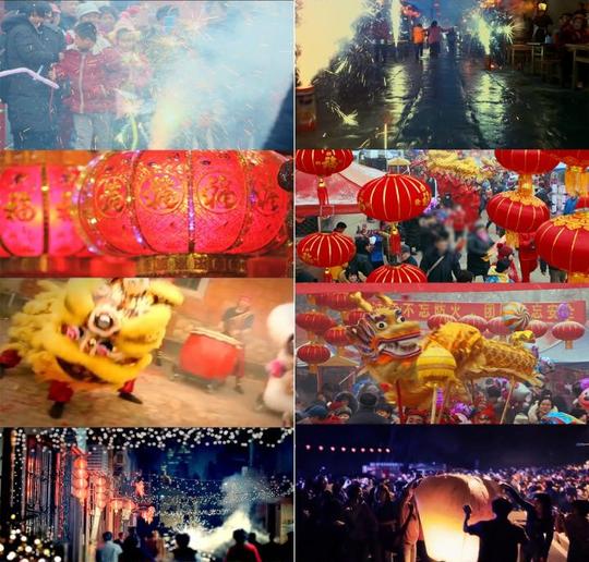 新年素材之逛庙会买年货祈福放烟花视频素材春节过年迎新年