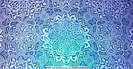 蓝色背景花纹图片