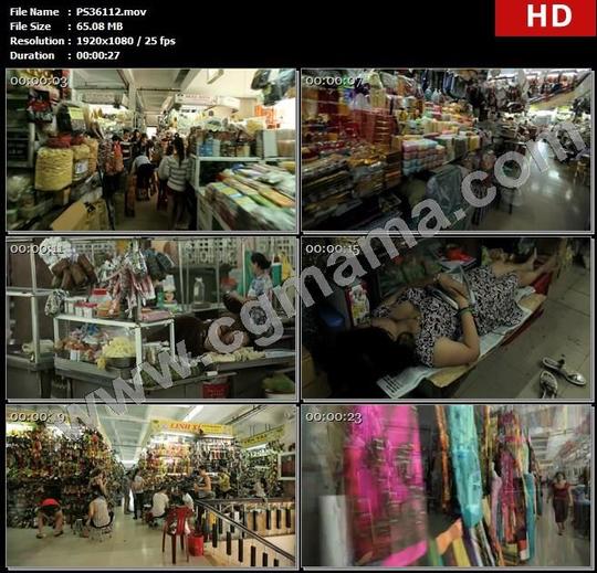 ps36112商场摊位顾客商品休息商家服装高清实拍视频素材
