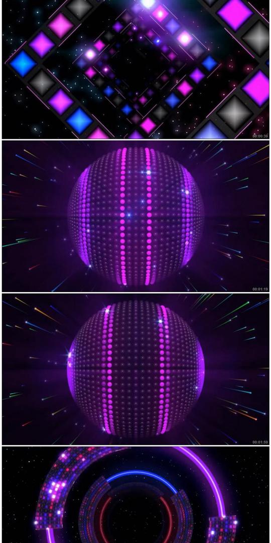 dj舞曲眉飞色舞动感舞台背景led视频素材