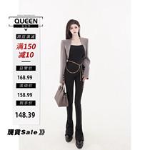 热狗很辣短款灰色西装外套女早春chic休闲小西服高级感女神范上衣