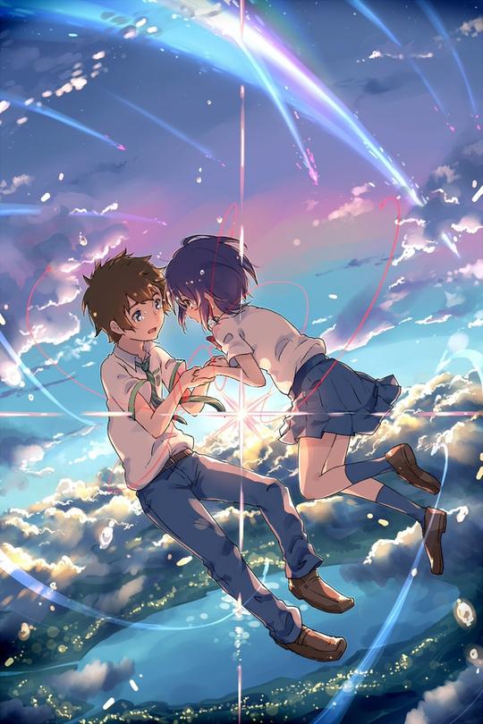 新海诚动漫电影新作，你的名字里三叶和泷的唯美爱情图