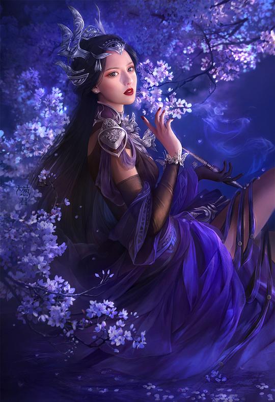古风美图控的福音来了，大葱君笔下的二次元古风美女霸气十足