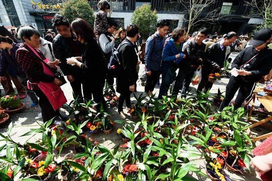 倡导文明扫墓陵园门口鲜花生意火爆清明假期入账可超5万