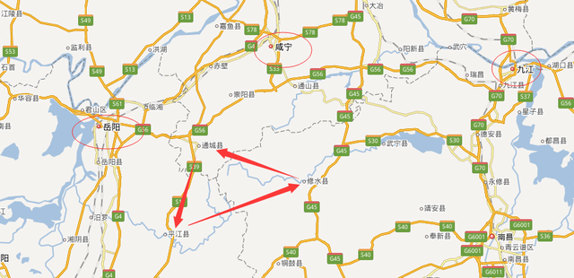 湖北、湖南和江西三省交界，三个县中有一个处在三省会中心点