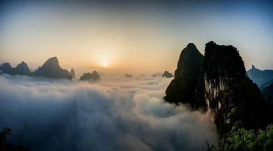 阳朔相公山日出，美得不要不要的