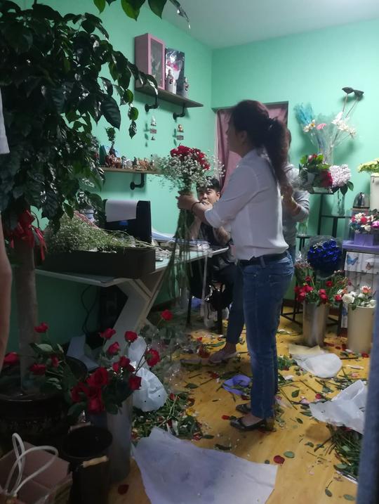 中国情人节，花店生意火爆
