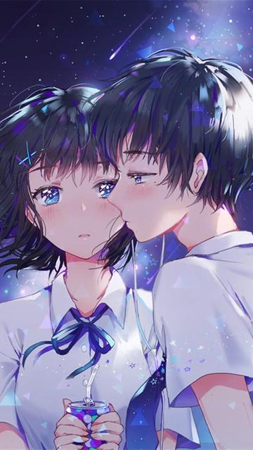 动漫害羞爱情情侣头像图片