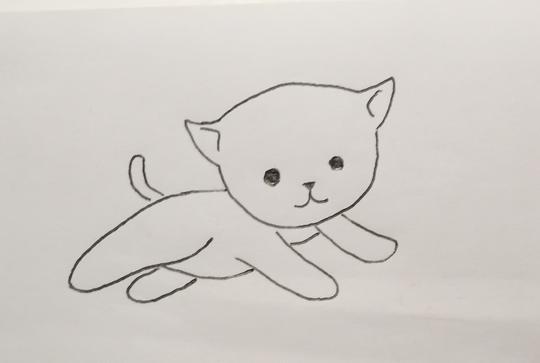 简笔画—小猫，简单3步画出小猫咪