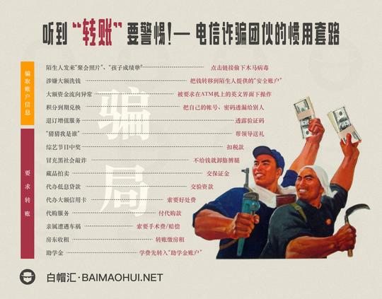 一张图看清电信诈骗的套路，遇陌生人让转账要提高警惕