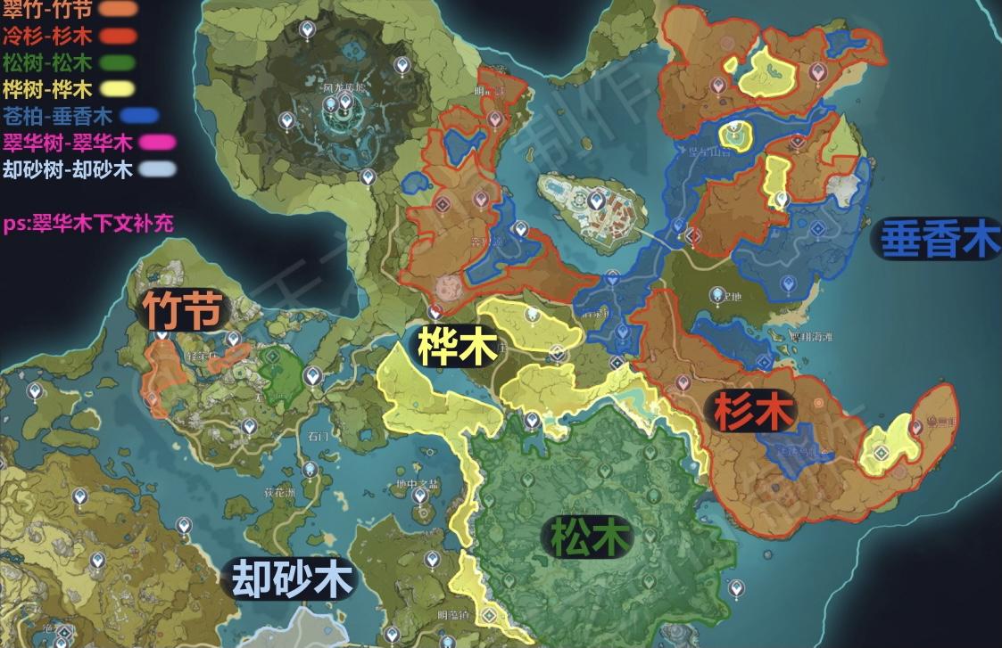 原神里的木材怎么使用（原神自动砍树道具最佳点位）